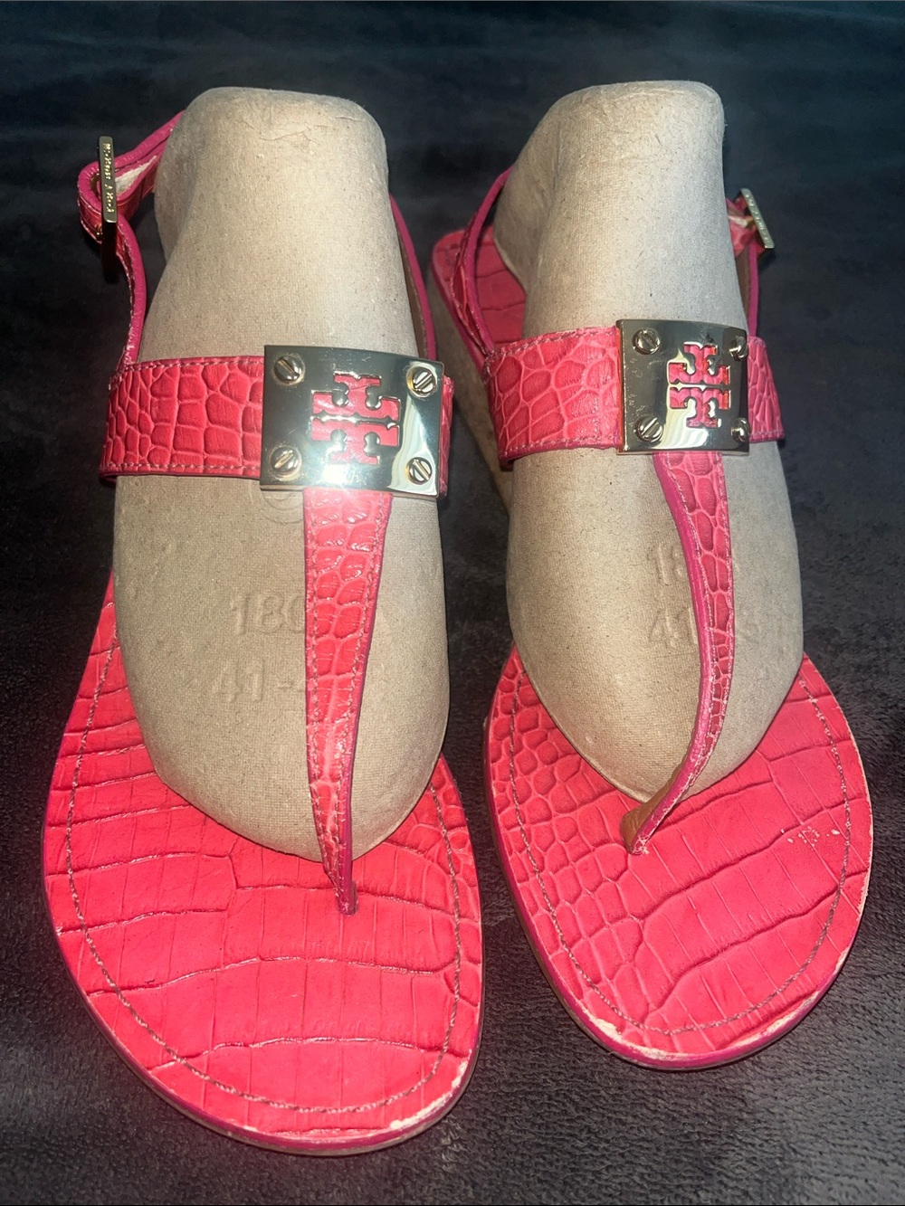 Tory Burch Pink Logo Sandals
